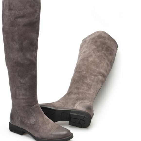 Born Women Basalto Distressed Tall Riding Boots Zip Back Leather shoes sz 9.5M - Picture 1 of 12